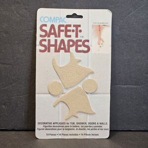 Compac Safe T Shapes Beige FISH Nonslip Safety Applique Bathtub Stickers VTG